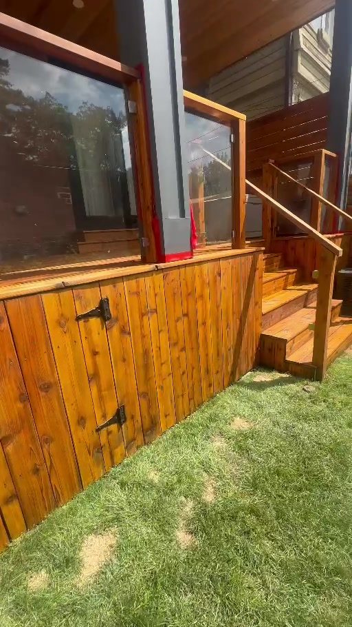 Finished stained backyard wood structure