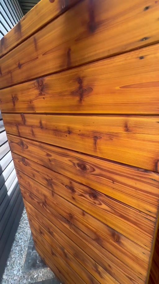 Close-up of refinished wood